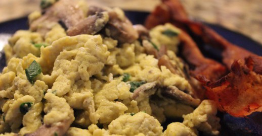 Spinach and Mushroom Scramble